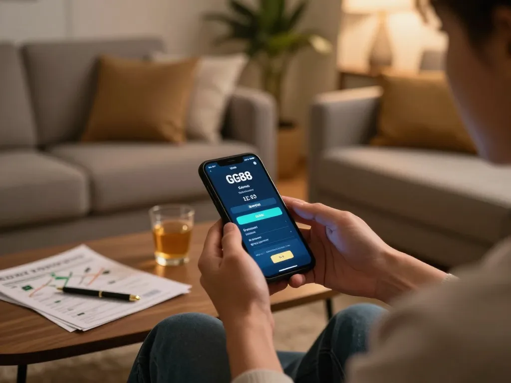 Engaging interactivity on GG88 đăng nhập through mobile gaming while relaxing at home.