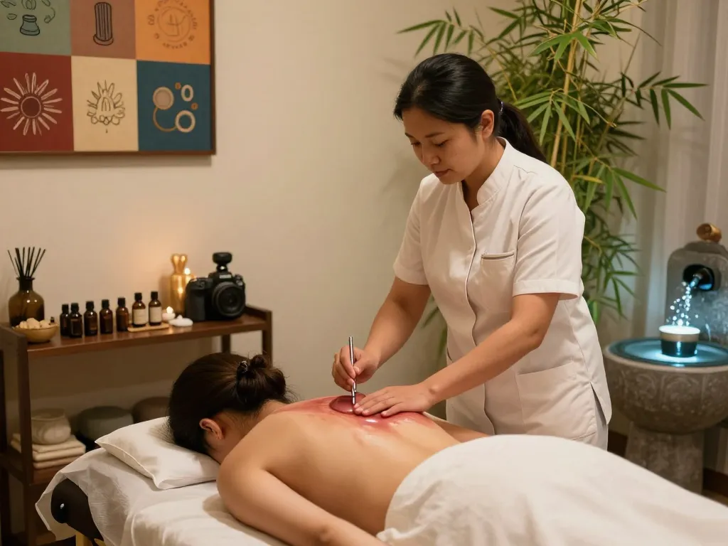 Hijama certification UK - Healing therapy session demonstrating hijama techniques in a serene environment.