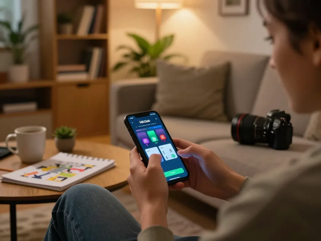 Tải hitclub while enjoying a cozy online gaming session on smartphone with strategic notes nearby.