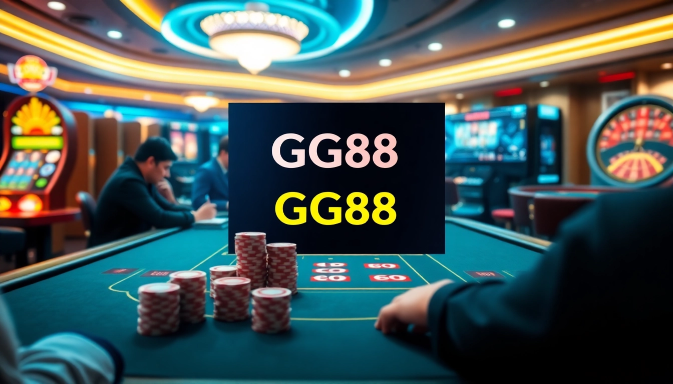 Engaging view of an online casino interface highlighting GG88 đăng nhập with colorful casino elements.